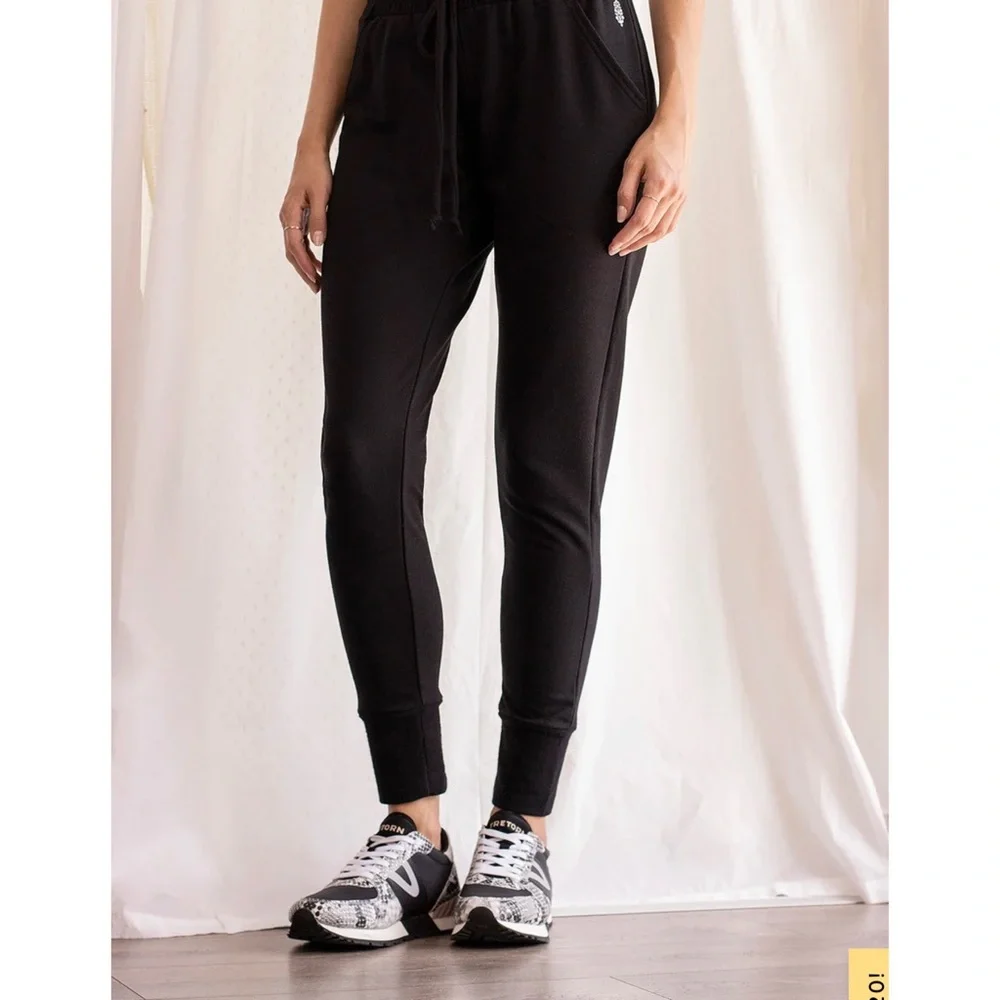 Free People Sunny Black Skinny Jogger Sweatpants